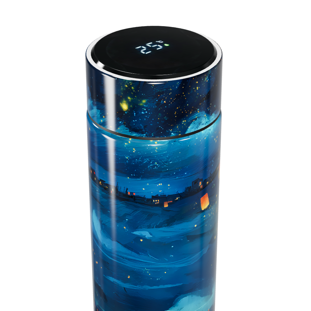 Garrafa Térmica Touch - Estampa Noite Azul