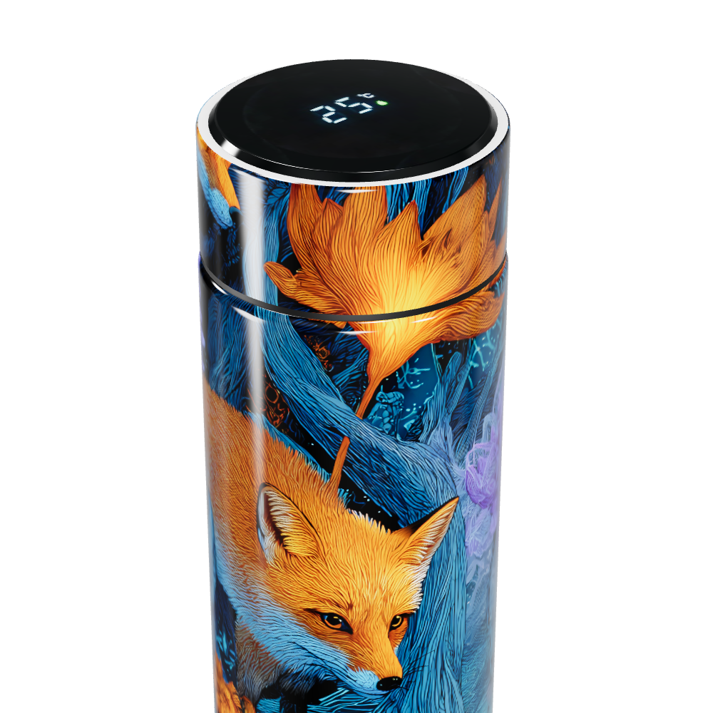 Garrafa Térmica Touch - Estampa Raposa Colorida