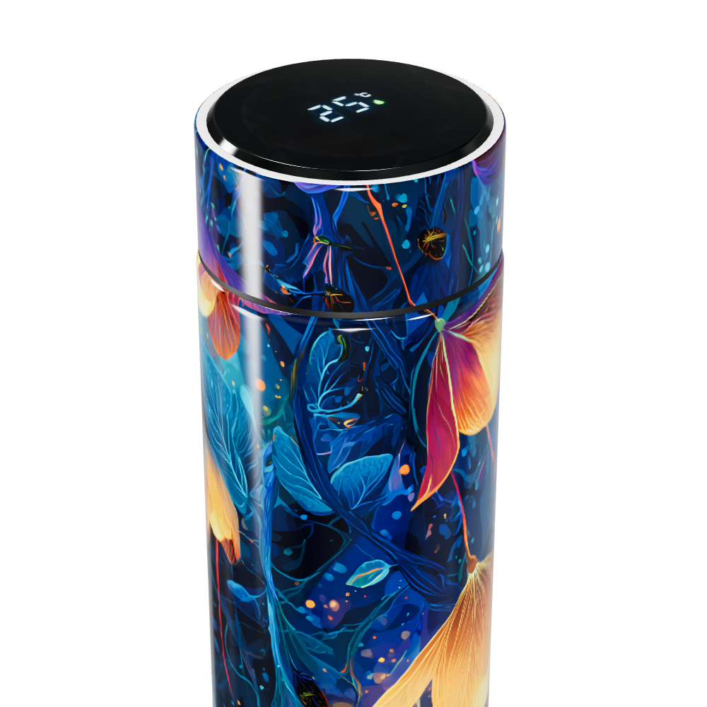 Garrafa Térmica Touch - Floral Azul