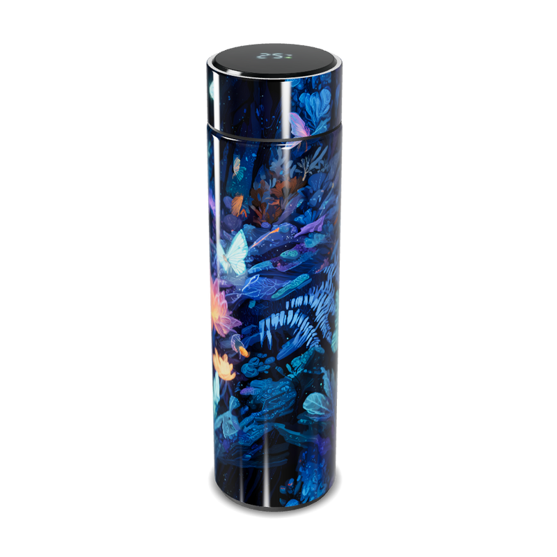 Garrafa Térmica Touch - Estampa Floral Azul