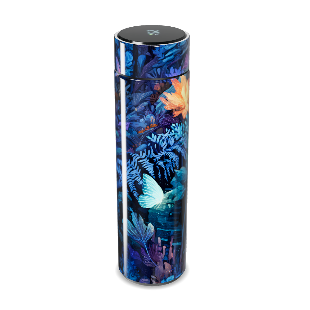 Garrafa Térmica Touch - Estampa Floral Azul