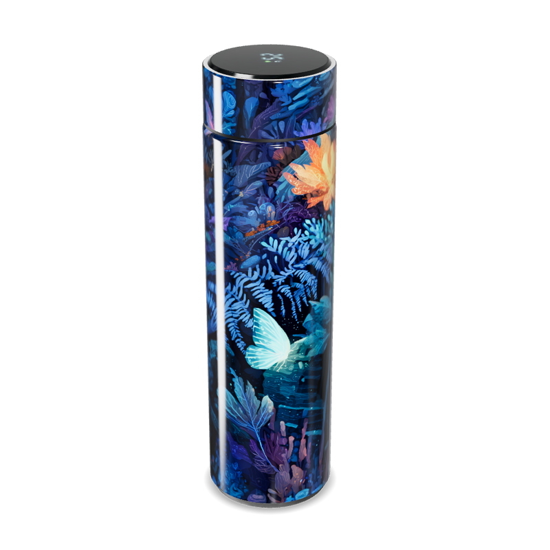 Garrafa Térmica Touch - Estampa Floral Azul
