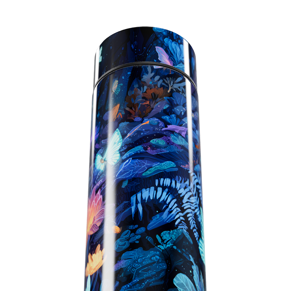 Garrafa Térmica Touch - Estampa Floral Azul