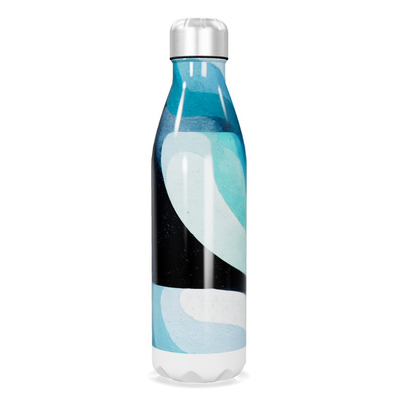 Garrafa Inox - Estampa Azul e Preta