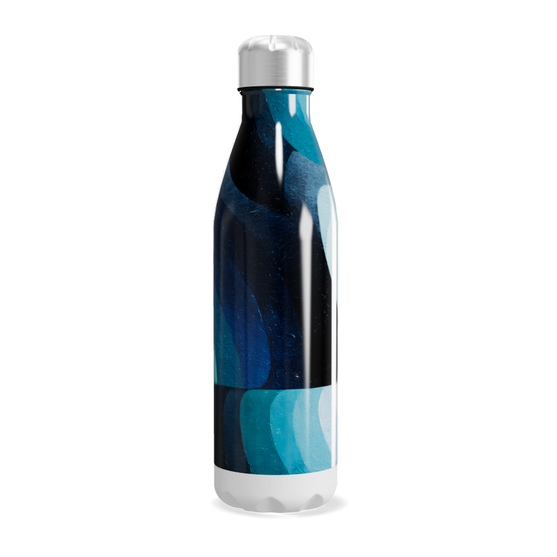 Garrafa Inox - Estampa Azul e Preta