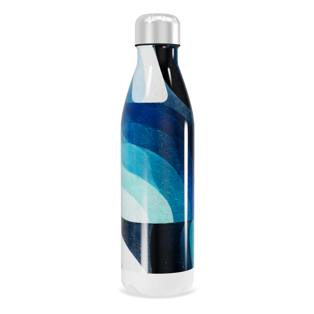 Garrafa Inox - Estampa Azul e Preta