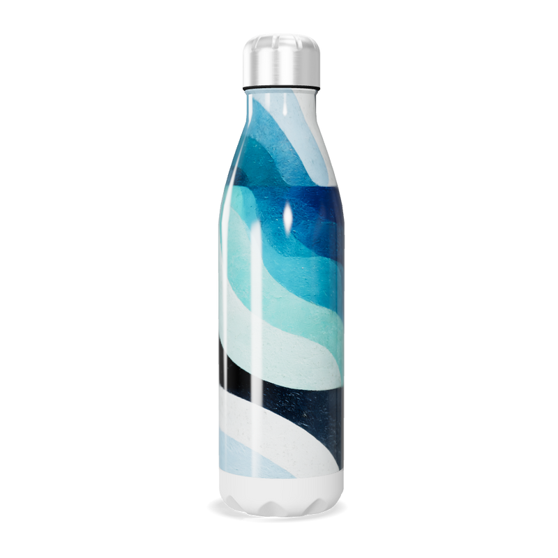 Garrafa Inox - Estampa Azul e Preta