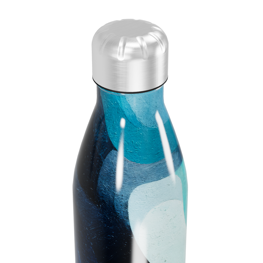 Garrafa Inox - Estampa Azul e Preta