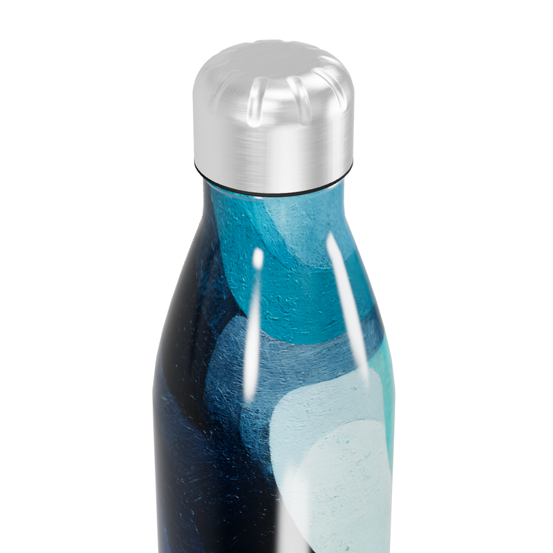 Garrafa Inox - Estampa Azul e Preta