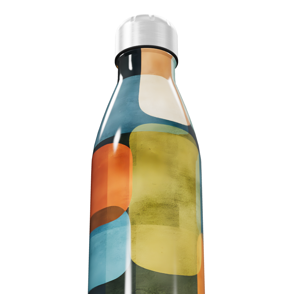 Garrafa Inox - Colorida com Estampas Geométricas