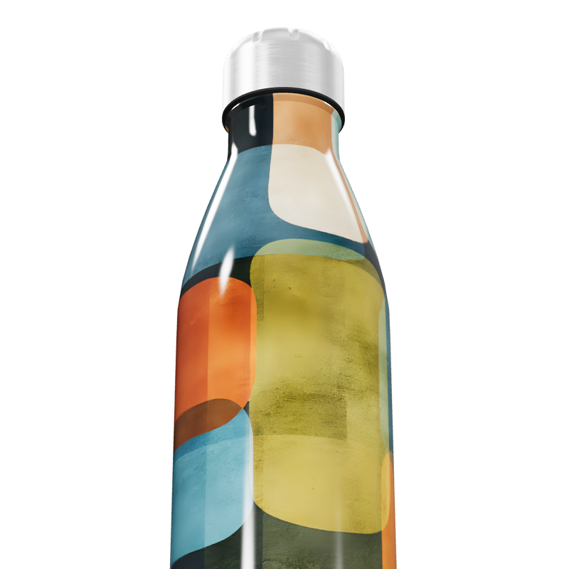 Garrafa Inox - Colorida com Estampas Geométricas
