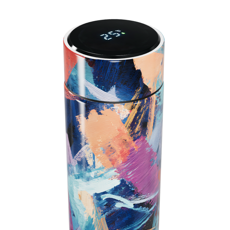 Garrafa Térmica Touch - Abstrata Colorida Inox