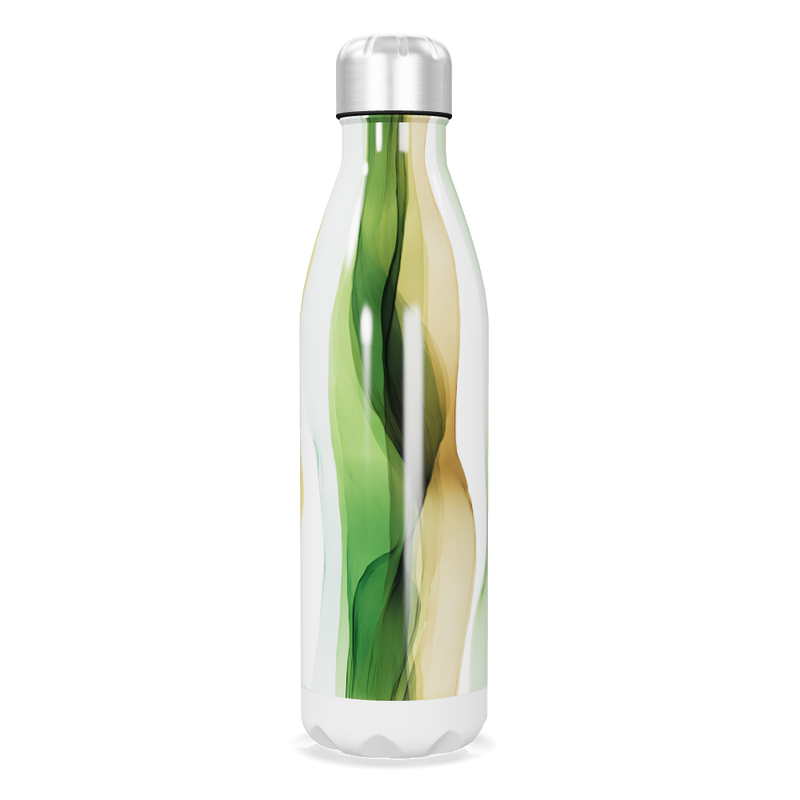 Garrafa Inox Verde e Amarelo Estampada