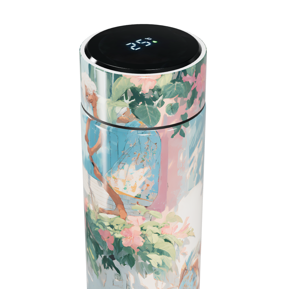 Garrafa Térmica Touch - Estampa Floral Artística