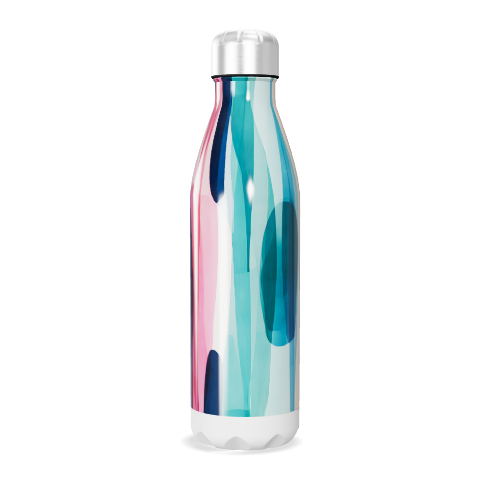 Garrafa Inox - Estampa Colorida Azul Rosa
