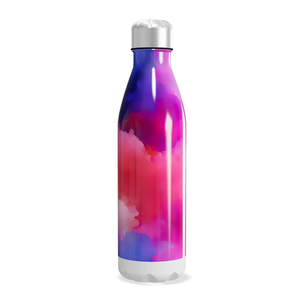 Garrafa Inox Estampa Rosa e Branca