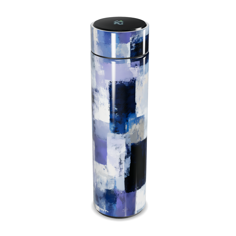 Garrafa Térmica Touch - Design Abstrato Azul