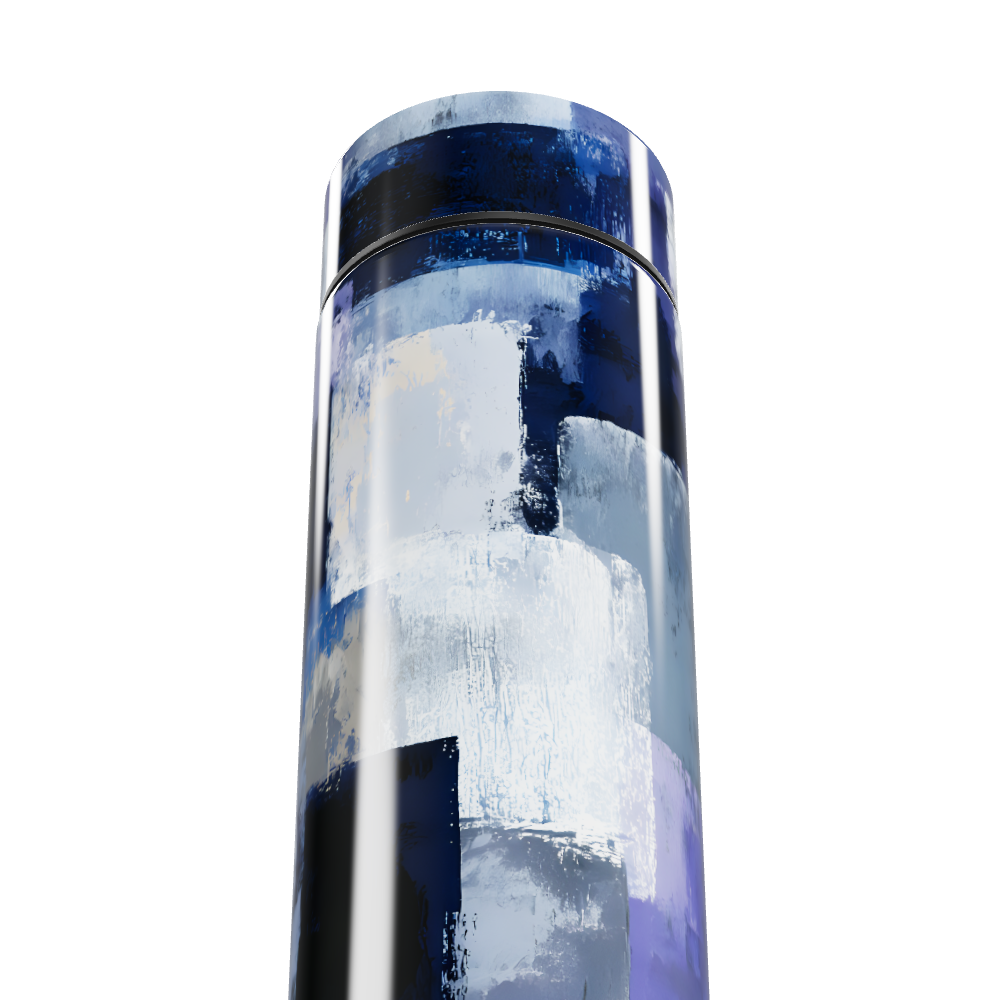 Garrafa Térmica Touch - Design Abstrato Azul