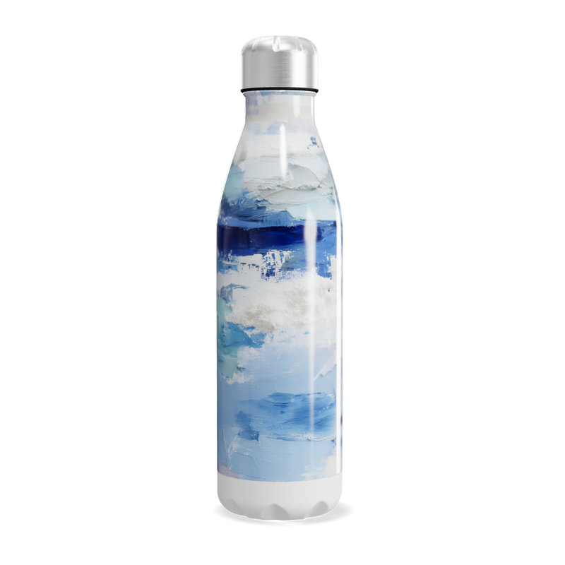 Garrafa Inox - Pintura Azul e Branca