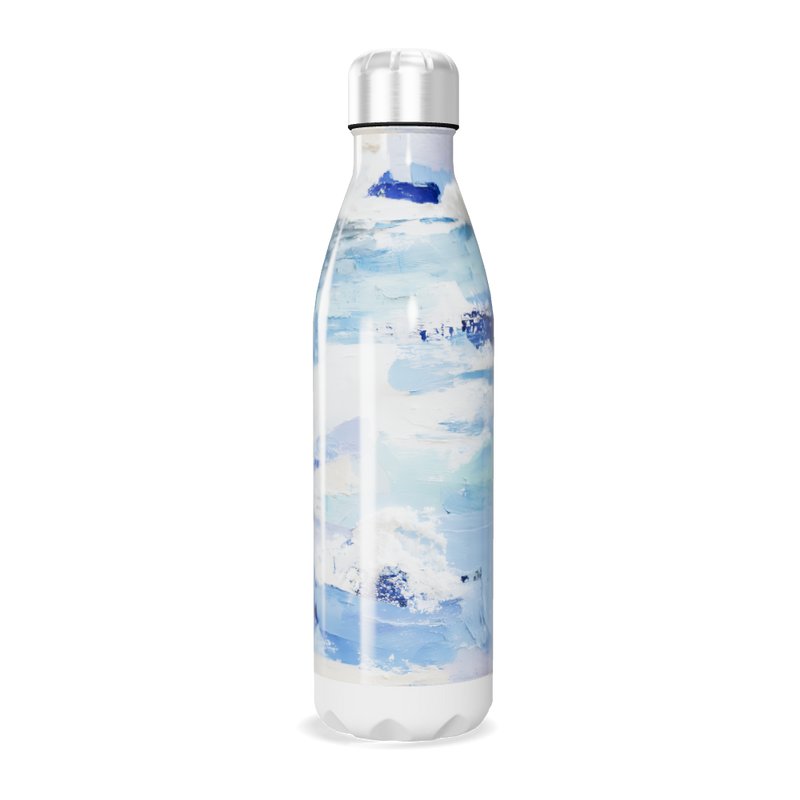 Garrafa Inox - Pintura Azul e Branca