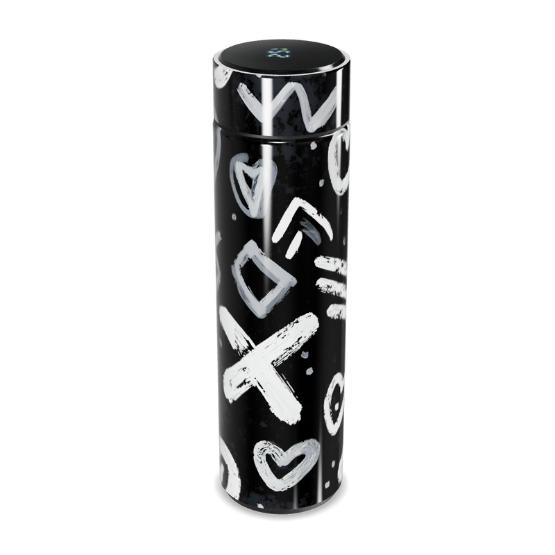 Garrafa Térmica Touch - Coração Preto e Branco