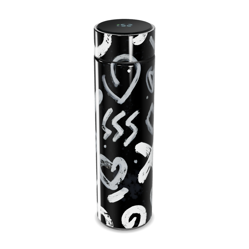 Garrafa Térmica Touch - Coração Preto e Branco