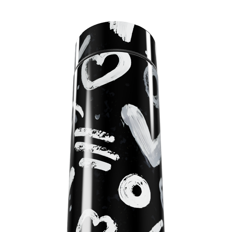 Garrafa Térmica Touch - Coração Preto e Branco