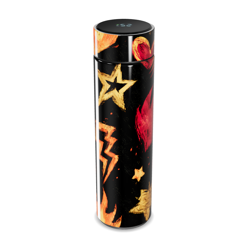 Garrafa Térmica Touch - Preto Estampada Astros