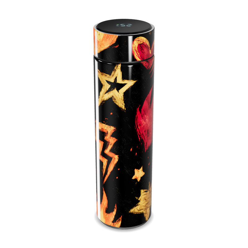 Garrafa Térmica Touch - Preto Estampada Astros