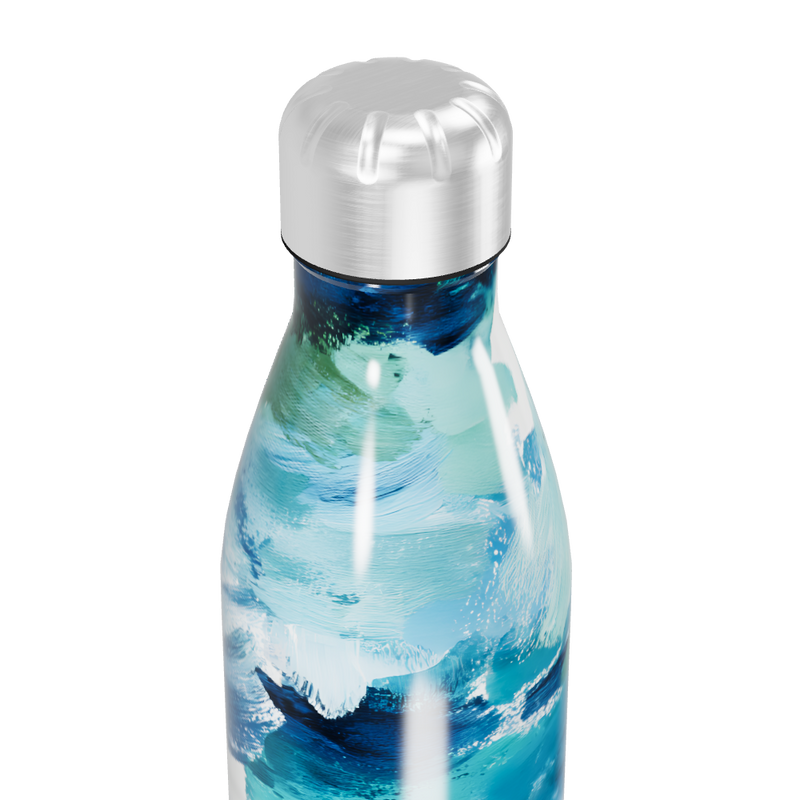 Garrafa Inox Pintura Azul Verde