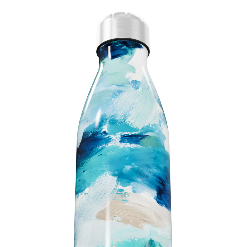 Garrafa Inox Pintura Azul Verde