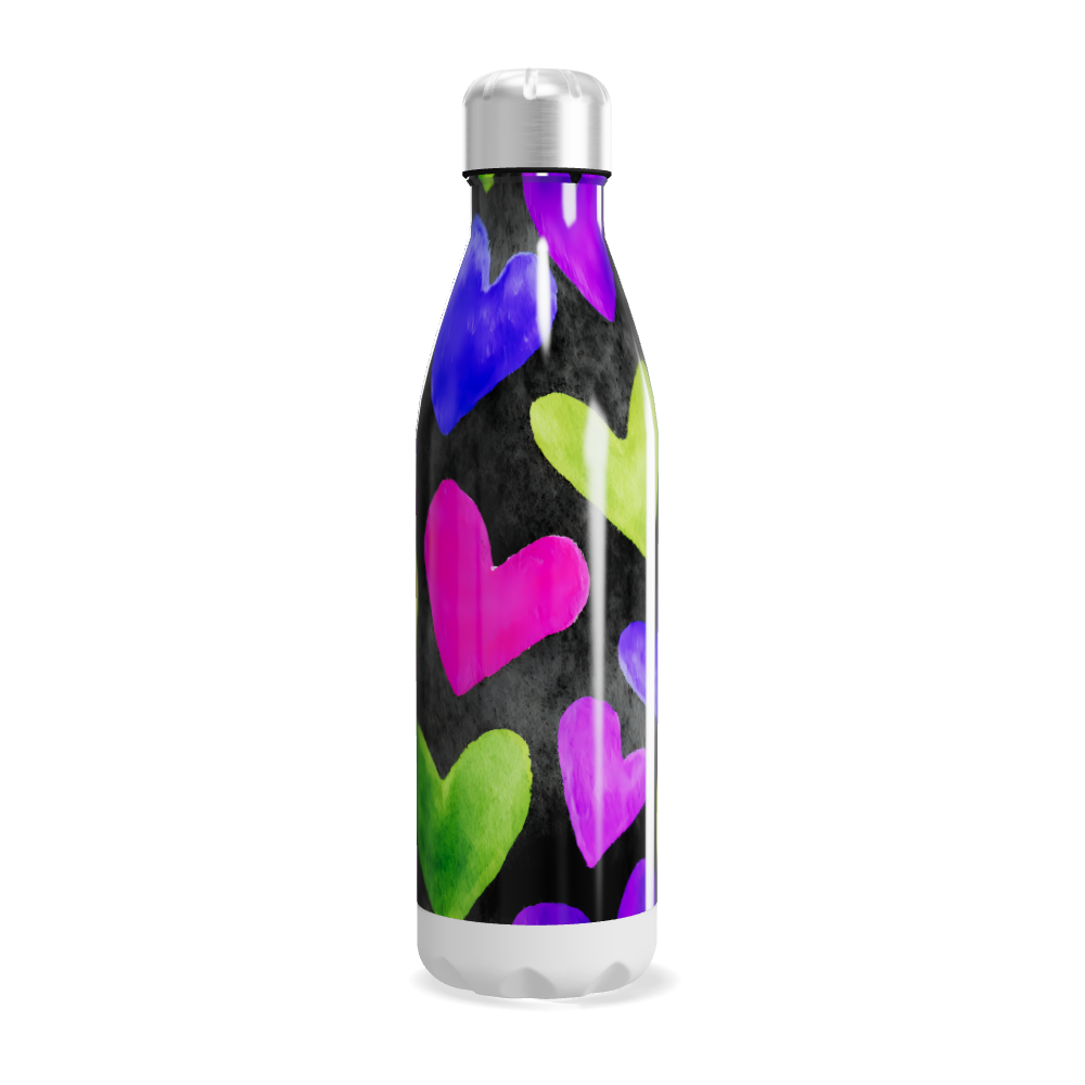 Garrafa Inox - Corações Coloridos