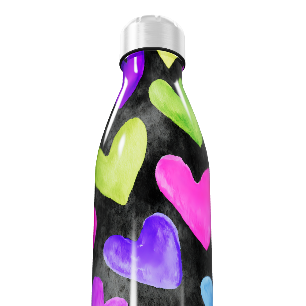 Garrafa Inox - Corações Coloridos