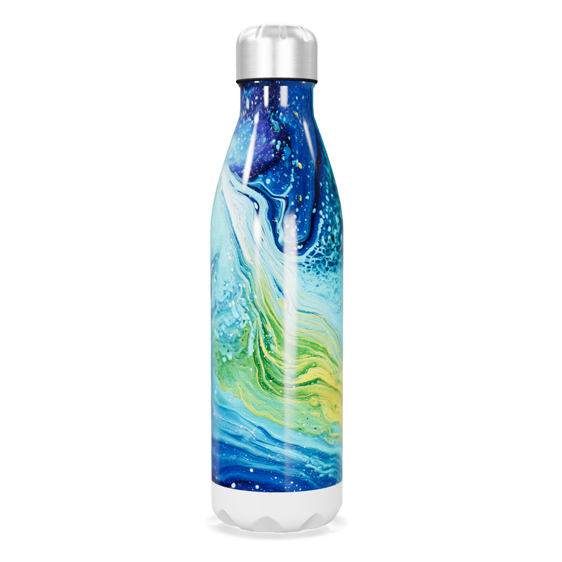 Garrafa Inox - Estampa Azul e Verde