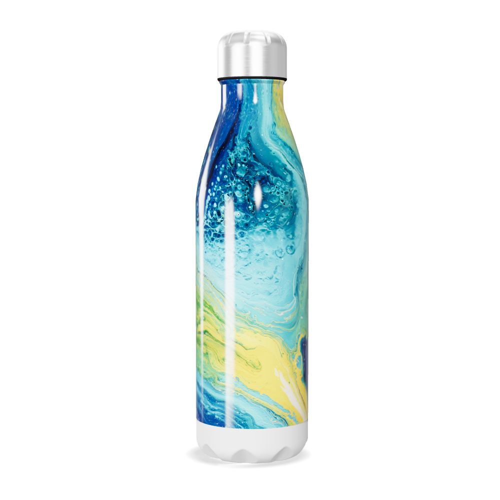 Garrafa Inox - Estampa Azul e Verde