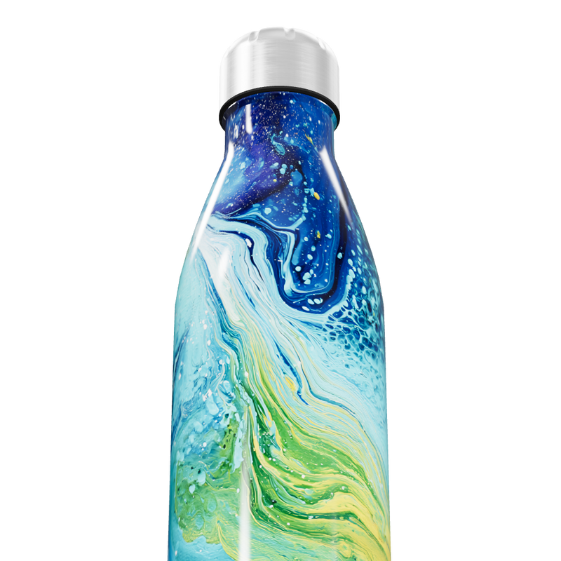 Garrafa Inox - Estampa Azul e Verde