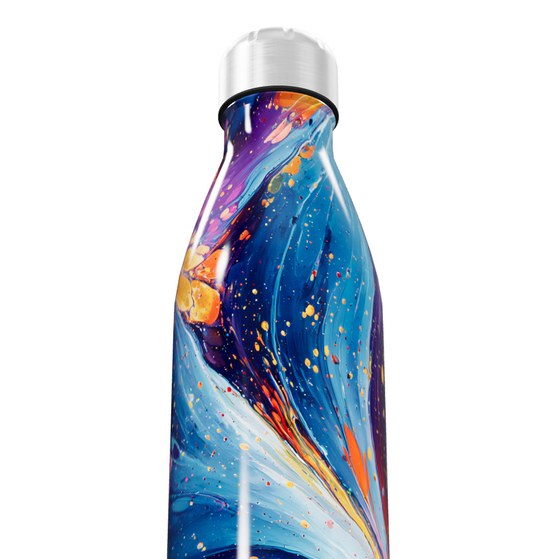 Garrafa Inox - Estampa Abstrata Colorida