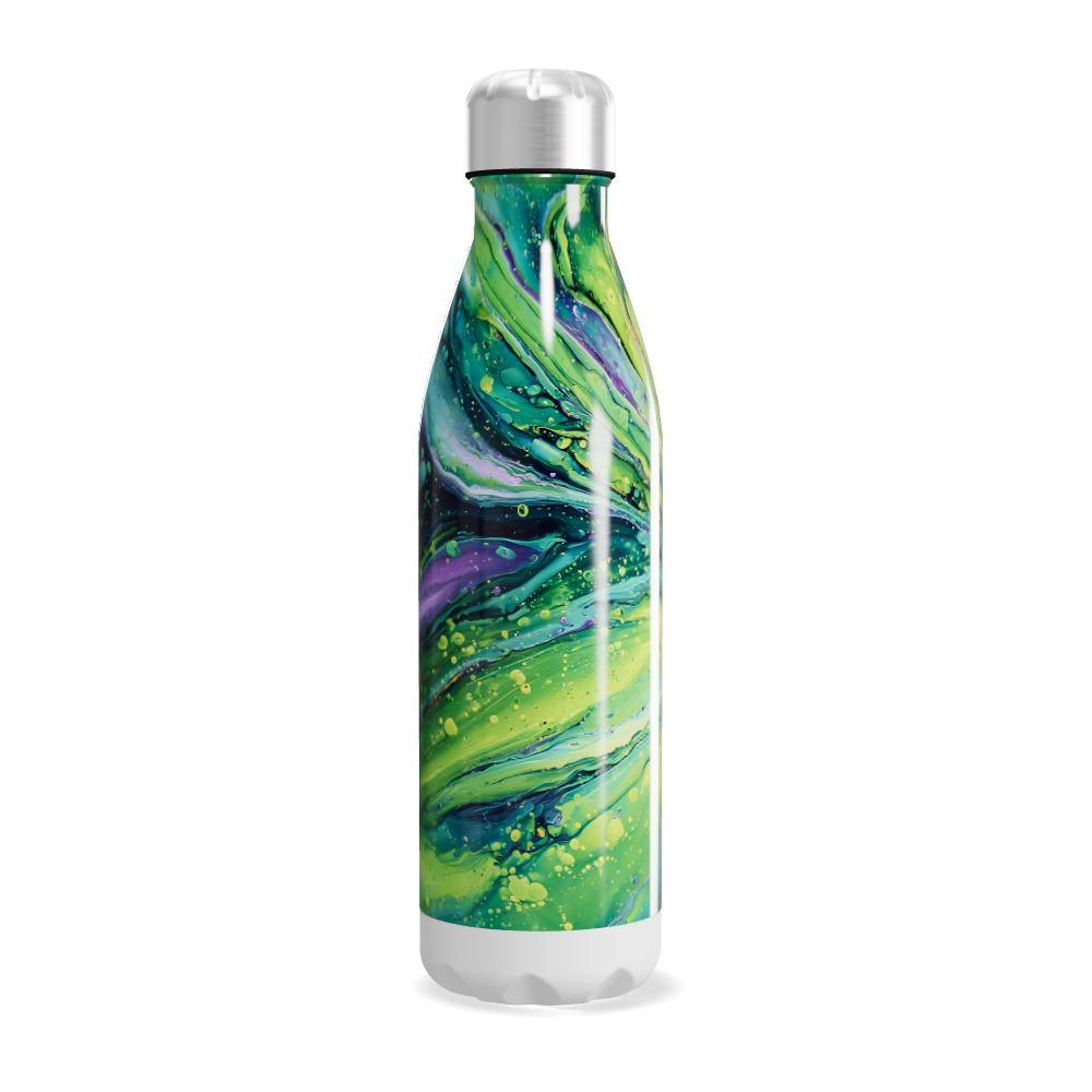 Garrafa Inox - Estampa Abstrata Verde