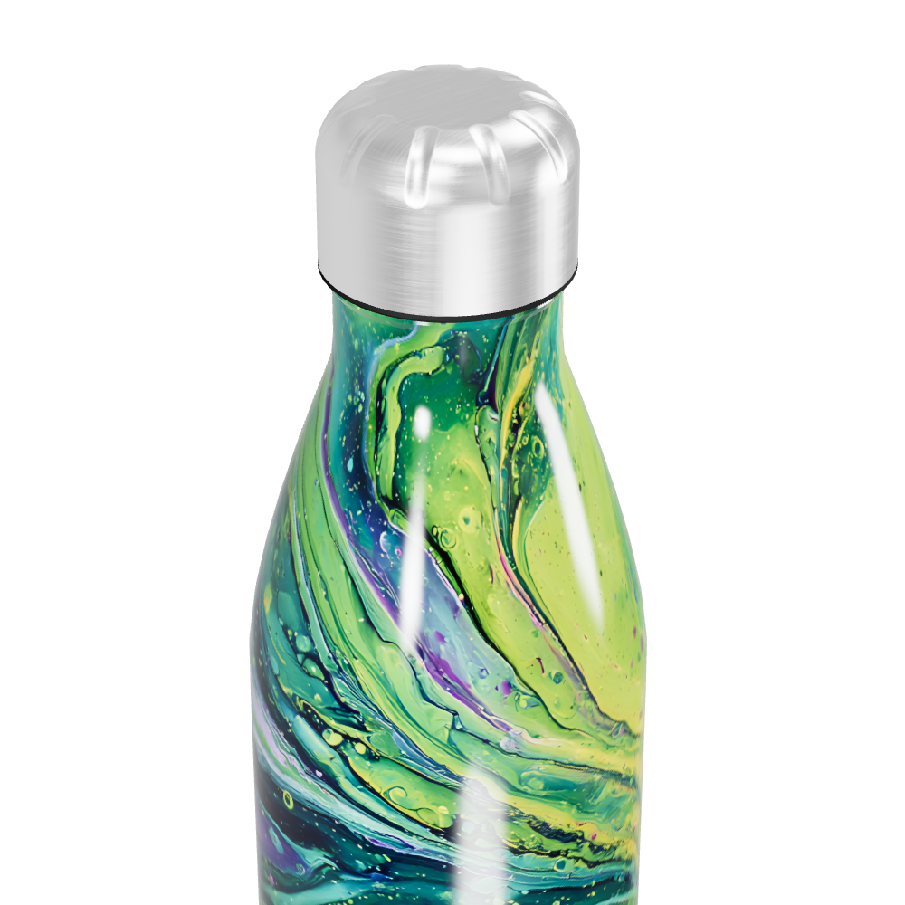 Garrafa Inox - Estampa Abstrata Verde