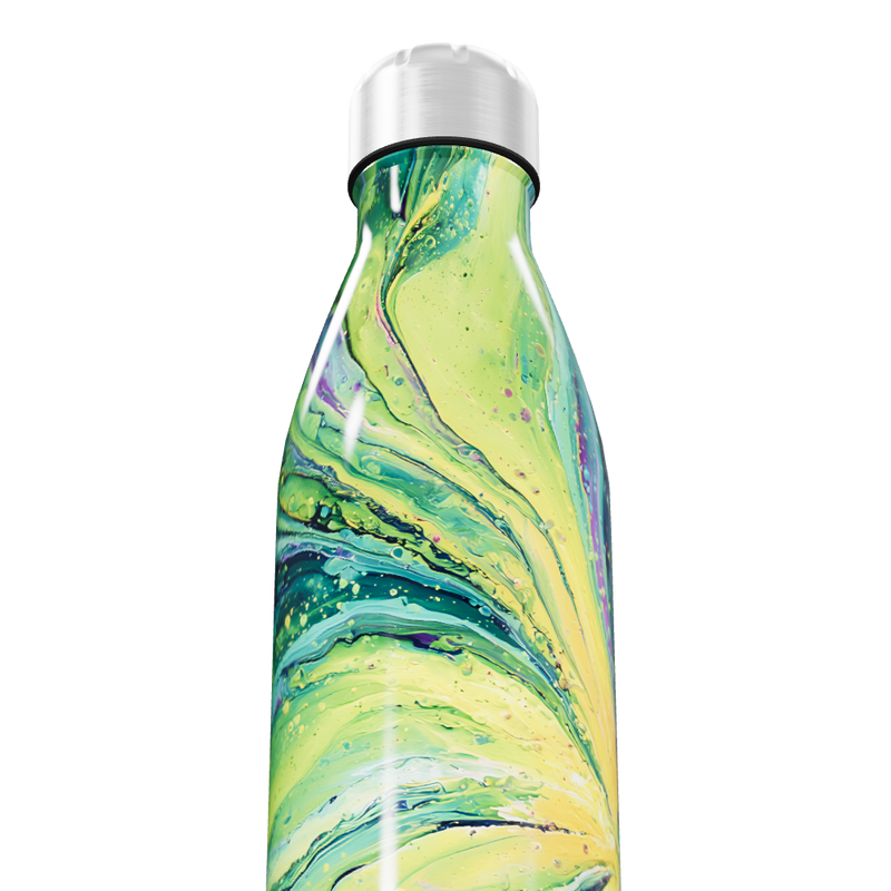 Garrafa Inox - Estampa Abstrata Verde