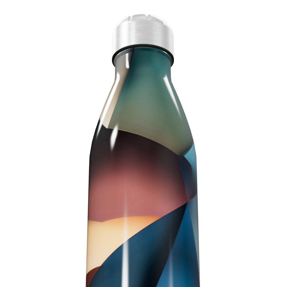 Garrafa Inox - Estampa Abstrata Multicolorida