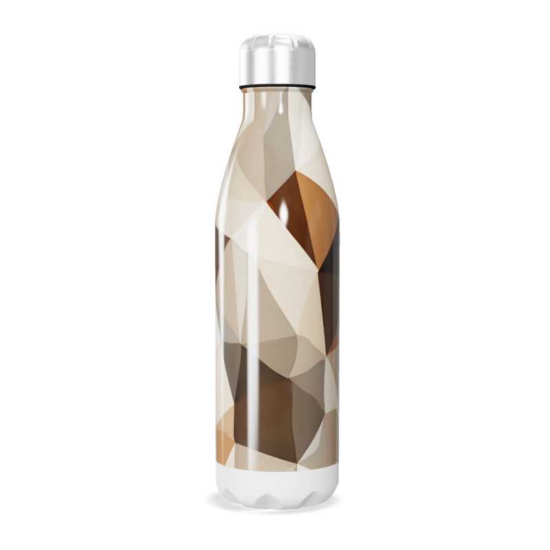 Garrafa Inox - Geométrica Bege e Marrom