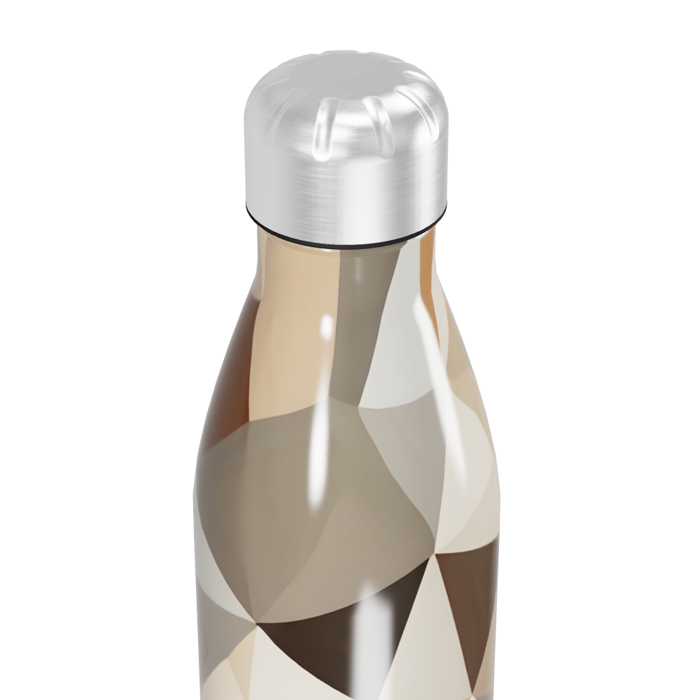 Garrafa Inox - Geométrica Bege e Marrom