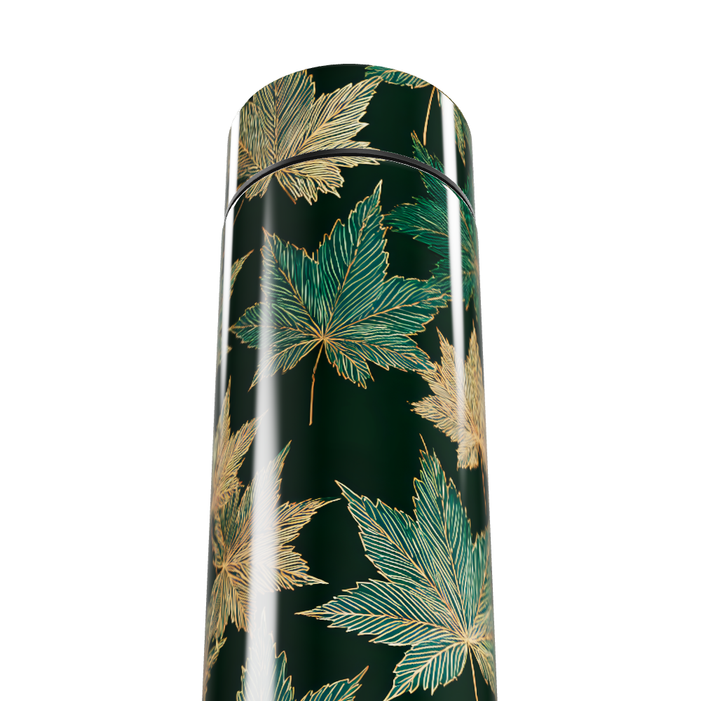 Garrafa Térmica Touch - Verde Folhas Elegantes