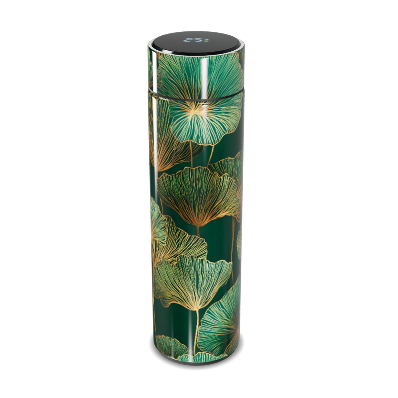 Garrafa Térmica Touch - Verde Floral Aço Inox