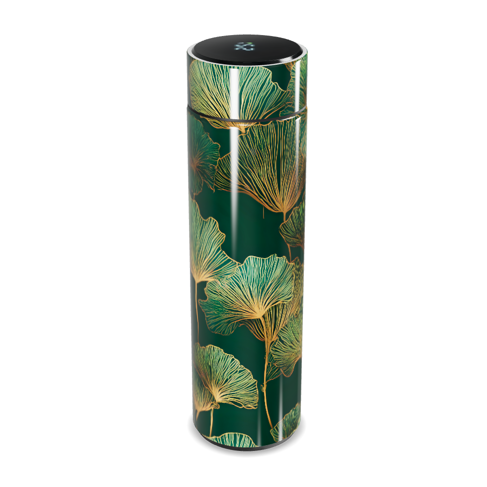 Garrafa Térmica Touch - Verde Floral Aço Inox