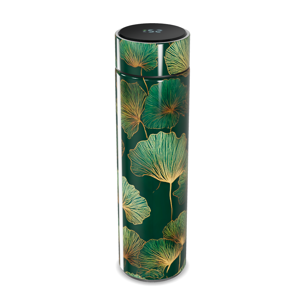 Garrafa Térmica Touch - Verde Floral Aço Inox