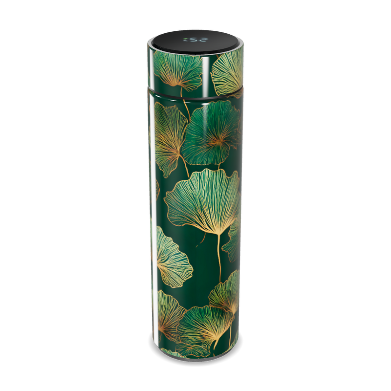 Garrafa Térmica Touch - Verde Floral Aço Inox