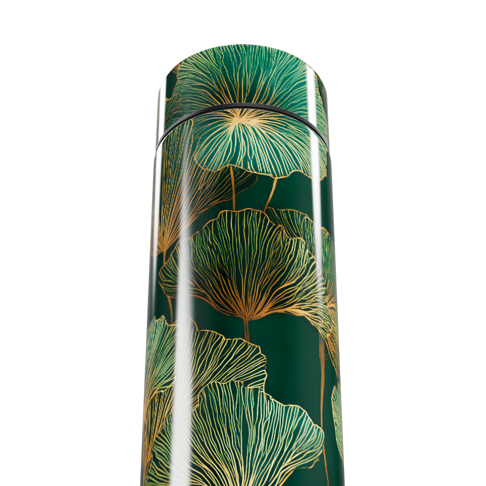 Garrafa Térmica Touch - Verde Floral Aço Inox