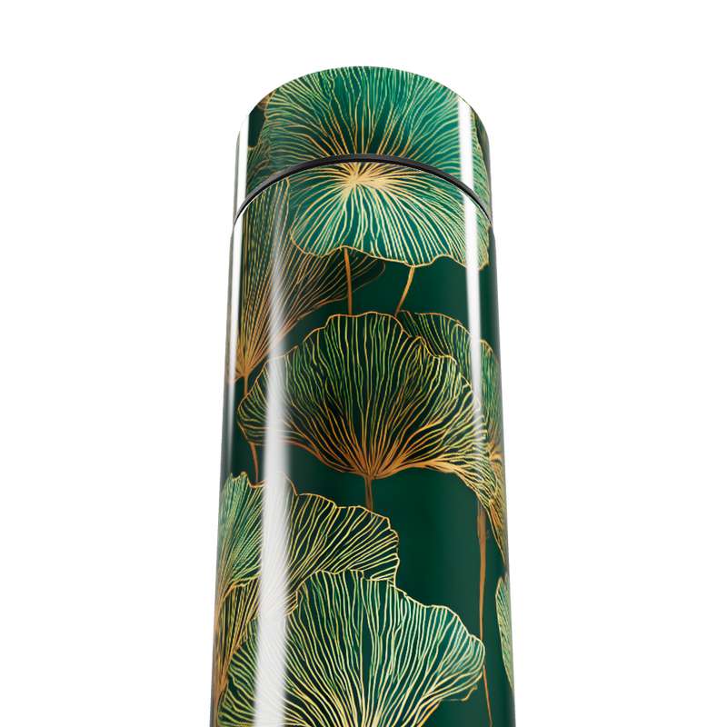 Garrafa Térmica Touch - Verde Floral Aço Inox